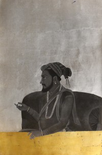 Shamsuddin Tanwri, 29 x 42 Inch, Graphite Gold and Silver Leaf on Paper, Figurative Painting, AC-SUT-026